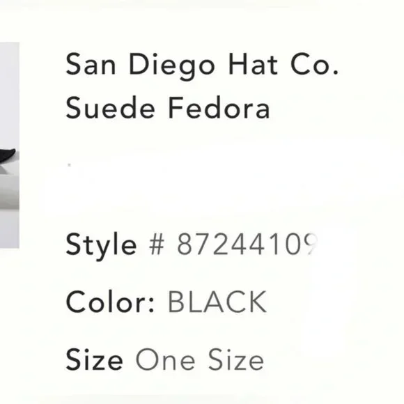 Black Western Panama Aussie San Diego Hat Co NWT ❤ RET $95- - Picture 4 of 5